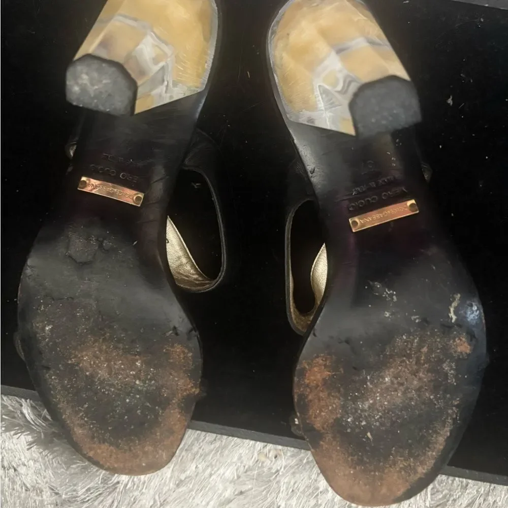Dolce & gabbana dress shoes clear block heels vintage sandals strappy open toe